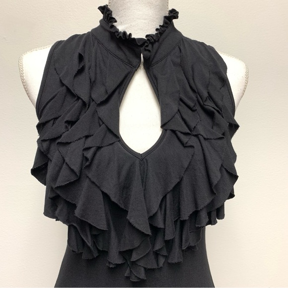 Vintage Y2K 90s Heart Soul Ruffle Top Size M Goth Romantic Vampire Whimsigoth - Picture 2 of 9